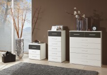 Kommode >Click< (B/H/T: 46x106x40 cm) in Weiß - 46x106x40cm (BxHxT)