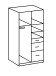 Kleiderschrank >Click< (B/H/T: 90x198x58 cm) in Weiß - 90x198x58cm (BxHxT)