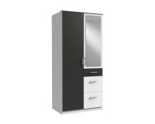 Kleiderschrank >Click< (B/H/T: 90x198x58 cm) in Weiß - 90x198x58cm (BxHxT)