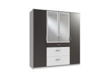 Kleiderschrank >Click< (B/H/T: 180x198x58 cm) in Weiß - 180x198x58cm (BxHxT)