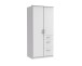 Kleiderschrank >Click< (B/H/T: 90x198x58 cm) in Weiß - 90x198x58cm (BxHxT)