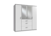Kleiderschrank >Click< (B/H/T: 180x198x58 cm) in Weiß - 180x198x58cm (BxHxT)