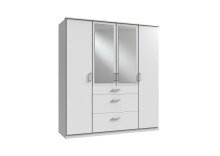 Kleiderschrank >Click< (B/H/T: 180x198x58 cm) in Weiß - 180x198x58cm (BxHxT)