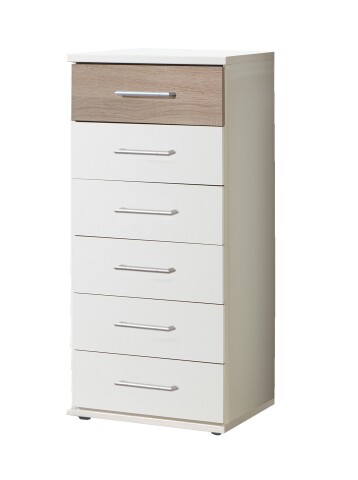 Kommode >Click< (B/H/T: 46x106x40 cm) in Weiß - 46x106x40cm (BxHxT)