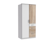 Kleiderschrank >Click< (B/H/T: 90x198x58 cm) in Weiß - 90x198x58cm (BxHxT)
