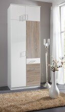 Kleiderschrank >Click< (B/H/T: 90x198x58 cm) in Weiß - 90x198x58cm (BxHxT)
