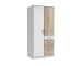 Kleiderschrank >Click< (B/H/T: 90x198x58 cm) in Weiß - 90x198x58cm (BxHxT)