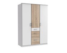 Kleiderschrank >Click< (B/H/T: 135x198x58 cm) in Weiß - 135x198x58cm (BxHxT)