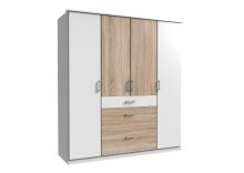 Kleiderschrank >Click< (B/H/T: 180x198x58 cm) in Weiß - 180x198x58cm (BxHxT)