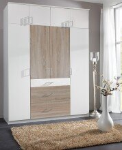 Kleiderschrank >Click< (B/H/T: 180x198x58 cm) in Weiß - 180x198x58cm (BxHxT)