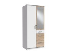 Kleiderschrank >Click< (B/H/T: 90x198x58 cm) in Weiß - 90x198x58cm (BxHxT)