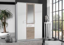 Kleiderschrank >Click< (B/H/T: 135x198x58 cm) in Weiß - 135x198x58cm (BxHxT)