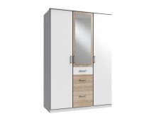 Kleiderschrank >Click< (B/H/T: 135x198x58 cm) in Weiß - 135x198x58cm (BxHxT)