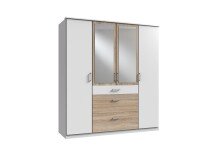 Kleiderschrank >Click< (B/H/T: 180x198x58 cm) in Weiß - 180x198x58cm (BxHxT)