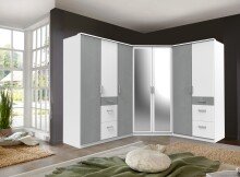 Kleiderschrank >Click< (B/H/T: 90x198x58 cm) in Weiß - 90x198x58cm (BxHxT)