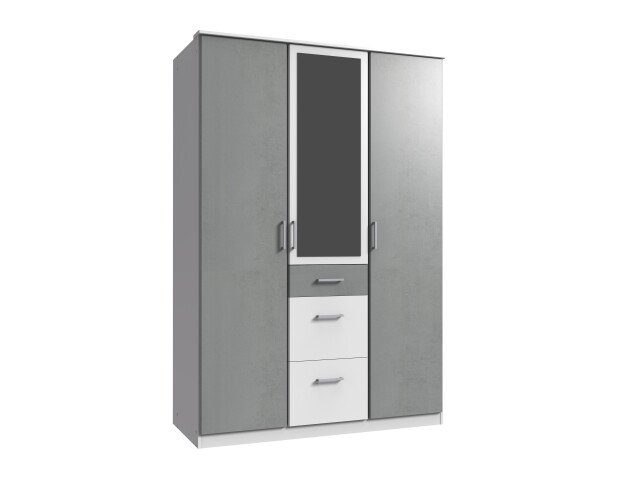 Kleiderschrank >Click< (B/H/T: 135x198x58 cm) in Weiß - 135x198x58cm (BxHxT)