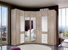 Kleiderschrank >Click< (B/H/T: 90x198x58 cm) in Eiche-Sägerau-Nachbildung