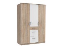 Kleiderschrank >Click< (B/H/T: 135x198x58 cm) in Eiche-Sägerau-Nachbildung