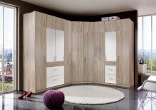 Kleiderschrank >Click< (B/H/T: 135x198x58 cm) in Eiche-Sägerau-Nachbildung