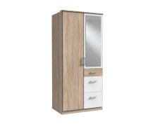Kleiderschrank >Click< (B/H/T: 90x198x58 cm) in Eiche-Sägerau-Nachbildung
