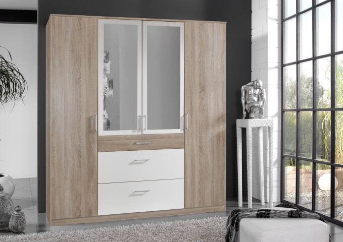 Kleiderschrank >Click< (B/H/T: 180x198x58 cm) in Eiche-Sägerau-Nachbildung