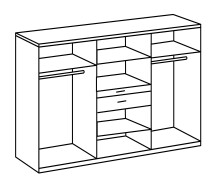 Kleiderschrank >Odessa< (B/H/T: 270x208x58 cm) in Hickory-Oak-Nachbildung