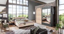 Komplettschlafzimmer >Malmö< (B/H/T: 447x210x210 cm) in Graphit