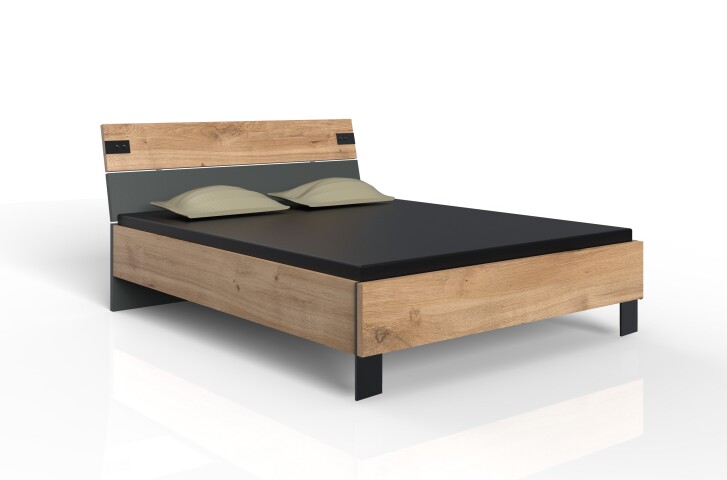 Bett >Valencia< in Plankeneiche-Nachbildung - 289x92x210cm (BxHxT), 599,95 €