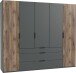 Kleiderschrank >Winnipeg< (B/H/T: 250x216x58 cm) in Graphit - 250x216x58 (BxHxT)