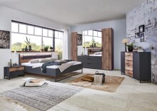 Kleiderschrank >Winnipeg< (B/H/T: 250x216x58 cm) in Graphit - 250x216x58 (BxHxT)