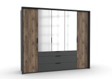 Kleiderschrank >Winnipeg< (B/H/T: 250x216x58 cm) in Graphit - 250x216x58 (BxHxT)