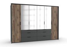 Kleiderschrank >Winnipeg< (B/H/T: 300x216x58 cm) in Graphit - 300x216x58 (BxHxT)
