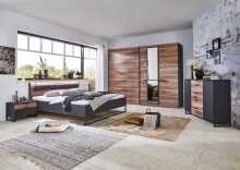 Bett >Winnipeg< (B/H/T: 189x92x210 cm) in Graphit - 189x92x210cm (BxHxT)