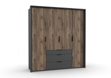Kleiderschrank >Winnipeg< (B/H/T: 204x220x3 cm) in Graphit - 204x220x3cm (BxHxT)