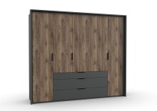 Kleiderschrank >Winnipeg< (B/H/T: 254x220x3 cm) in Graphit - 254x220x3cm (BxHxT)