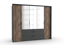 Kleiderschrank >Winnipeg< (B/H/T: 254x220x3 cm) in Graphit - 254x220x3cm (BxHxT)