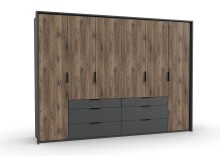 Kleiderschrank >Winnipeg< (B/H/T: 304x220x3 cm) in Graphit - 304x220x3cm (BxHxT)
