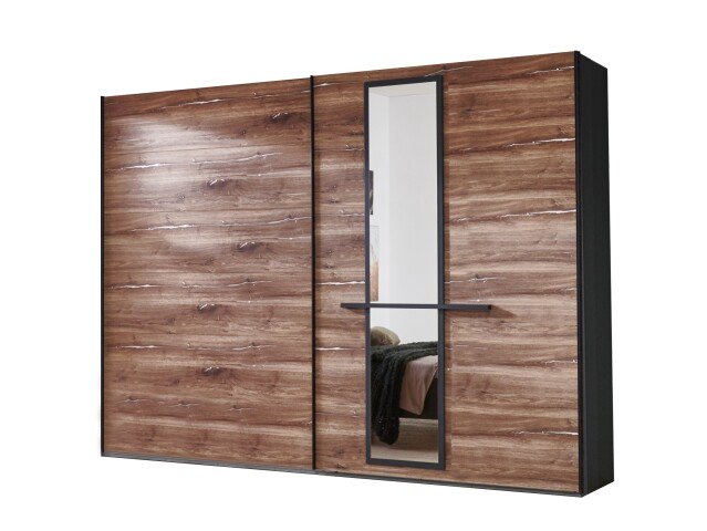 Kleiderschrank >Winnipeg< (B/H/T: 250x218x65 cm) in Graphit - 250x218x65 (BxHxT)