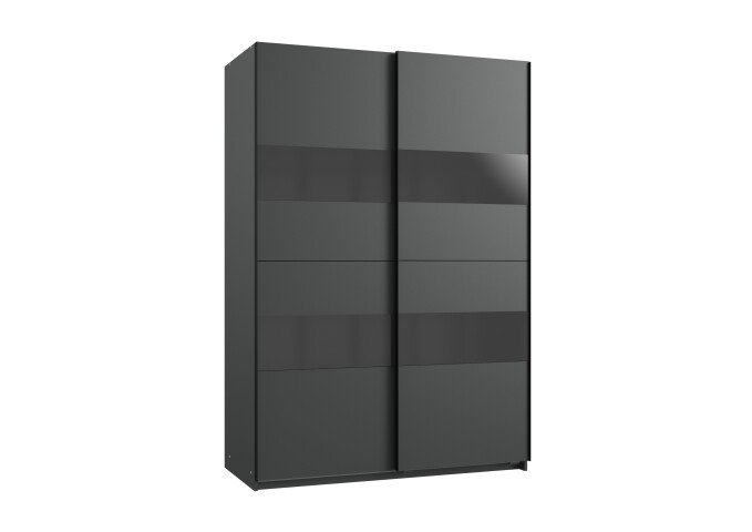 Kleiderschrank >Altona1< (B/H/T: 135x198x64 cm) in Graphit - 135x198x64 (BxHxT)