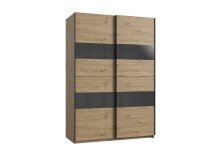 Kleiderschrank >Altona1< (B/H/T: 135x198x64 cm) in Artisan-Eiche-Nachbildung