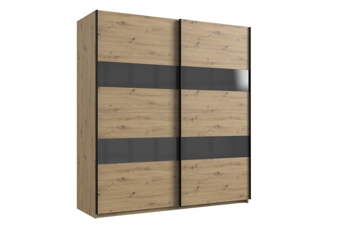 Kleiderschrank >Altona1< (B/H/T: 180x198x64 cm) in Artisan-Eiche-Nachbildung