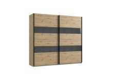 Kleiderschrank >Altona2< (B/H/T: 225x210x65 cm) in Artisan-Eiche-Nachbildung