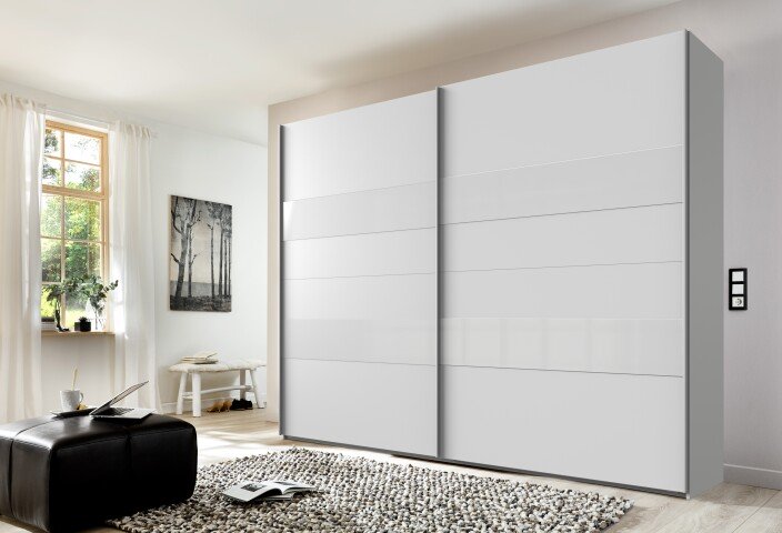 Kleiderschrank >Altona2< (B/H/T: 270x236x65 cm) in Weiß - 270x236x65cm (BxHxT)