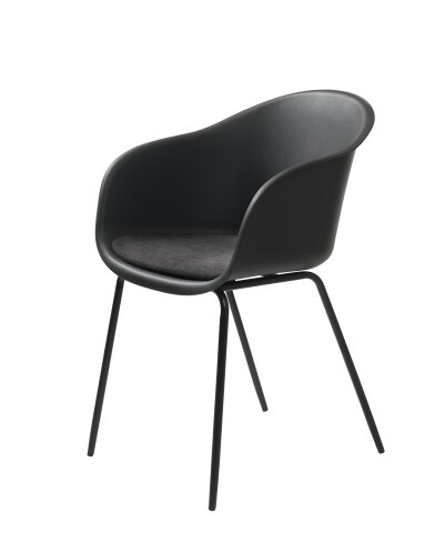 Stuhl >TOPLEY< (2er Set) (B/H/T: 56x83x59 cm) in schwarz - 56x83x59 (BxHxT)