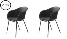 Stuhl >TOPLEY< (2er Set) (B/H/T: 56x83x59 cm) in schwarz - 56x83x59 (BxHxT)