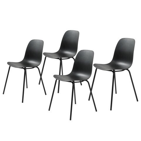 Stuhl >WHITBY< (4er Set) (B/H/T: 48x84x50 cm) in Schwarz aus Schwarz - 48x84x50cm (BxHxT)