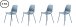 Stuhl >WHITBY< (4er Set) (B/H/T: 48x84x50 cm) in Blau aus Blau - 48x84x50cm (BxHxT)