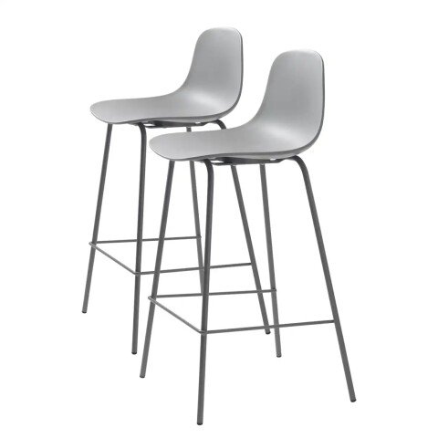 Barhocker >WHITBY< (2er Set) (B/H/T: 47x93x48 cm) in Grau aus Grau - 47x93x48cm (BxHxT)