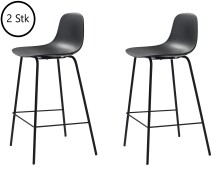 Barhocker >WHITBY< (2er Set) (B/H/T: 47x93x48 cm) in Schwarz - 47x93x48 (BxHxT)