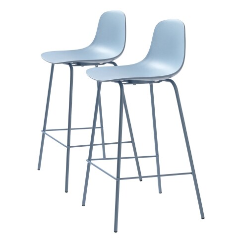 Barhocker >WHITBY< (2er Set) (B/H/T: 47x93x48 cm) in Blau aus Blau - 47x93x48cm (BxHxT)